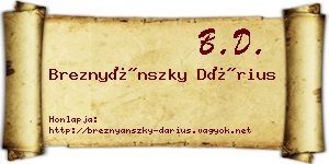 Breznyánszky Dárius névjegykártya